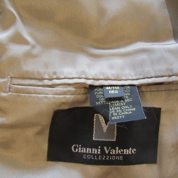 Gianni Valente Collezzione Tan Suit Jacket / Blazer, Size 44R, 100% Wool,  I425 - Picture 8 of 9